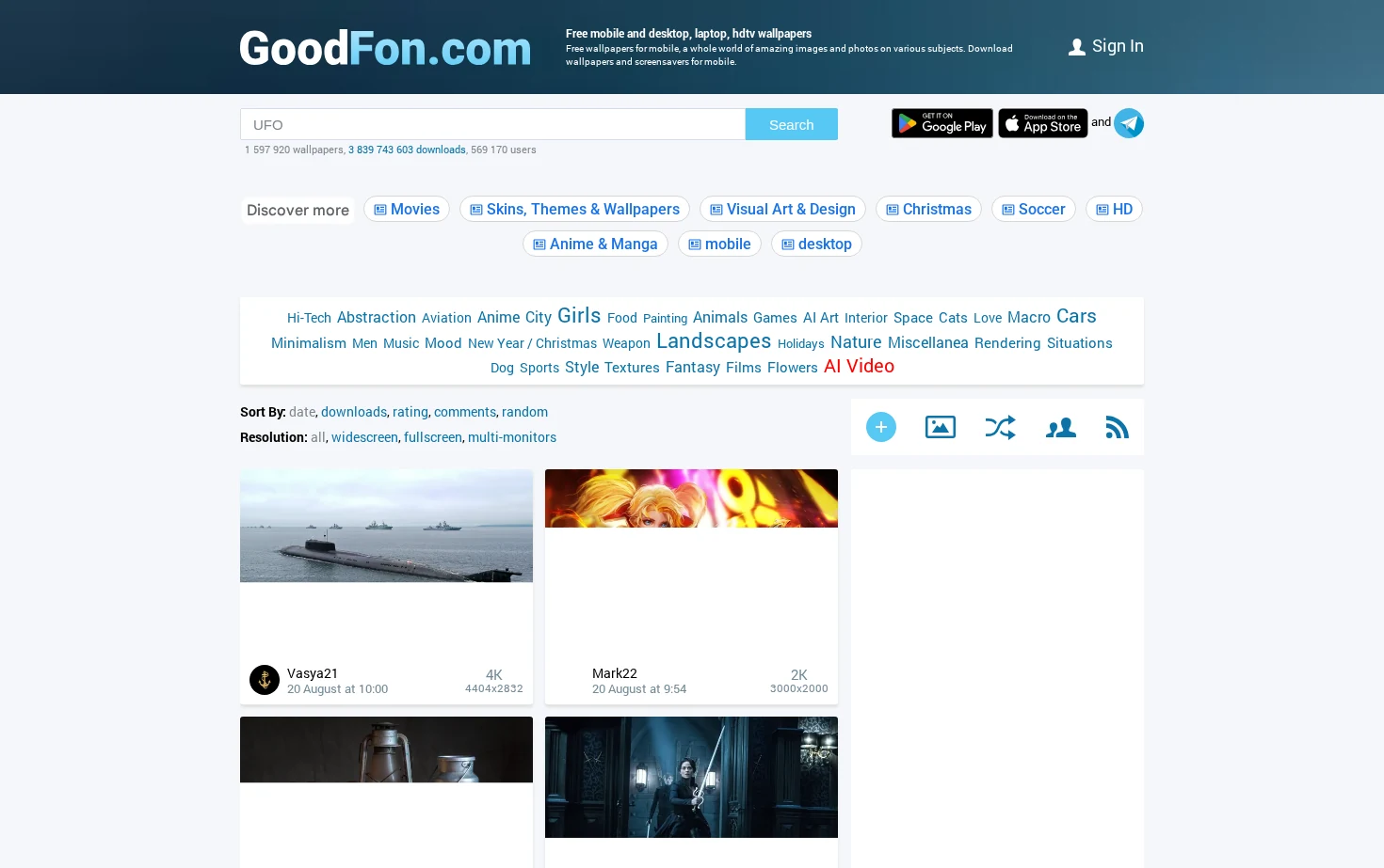 GoodFon - wallpaper on pc and phone 页面快照